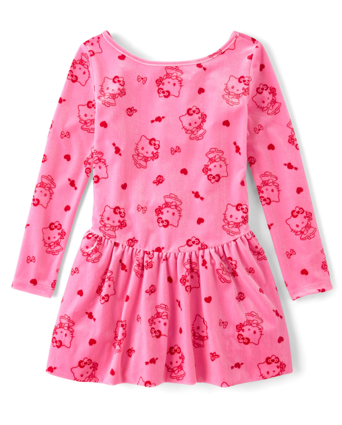 Girls Hello Kitty® Heart Velour Bubble Dress - pink | The Children's Place