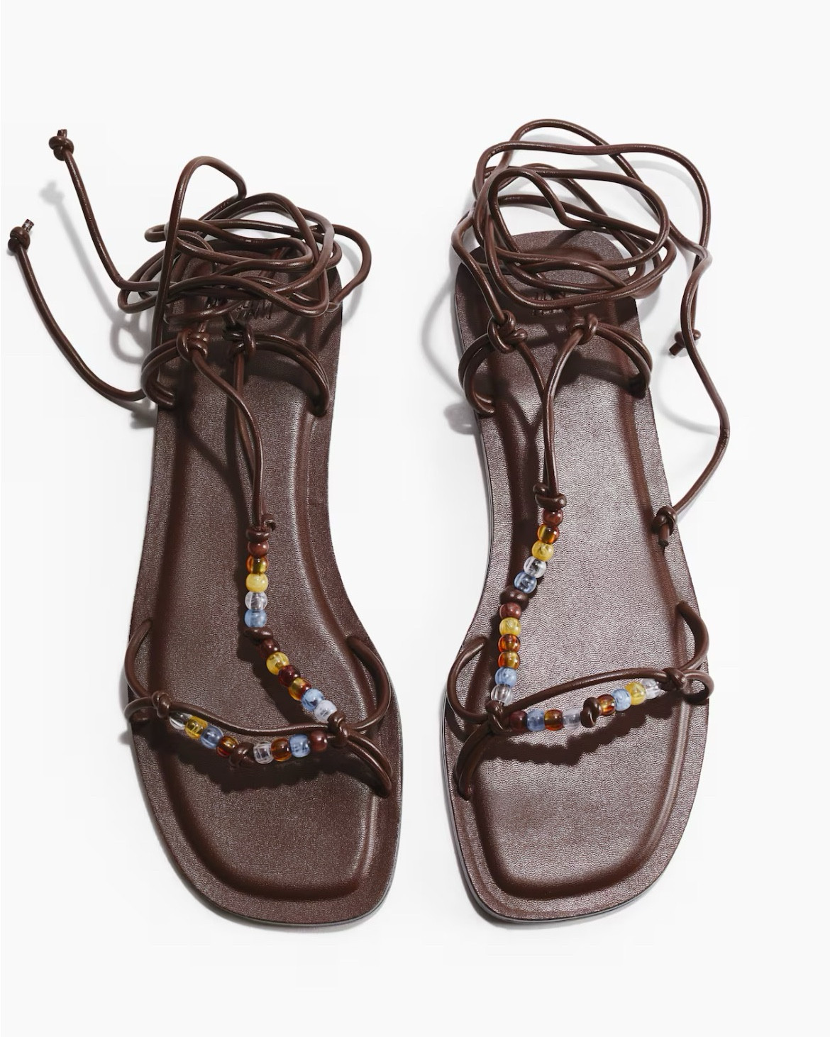 Dark brown strappy beaded sandals 

#LTKSeasonal