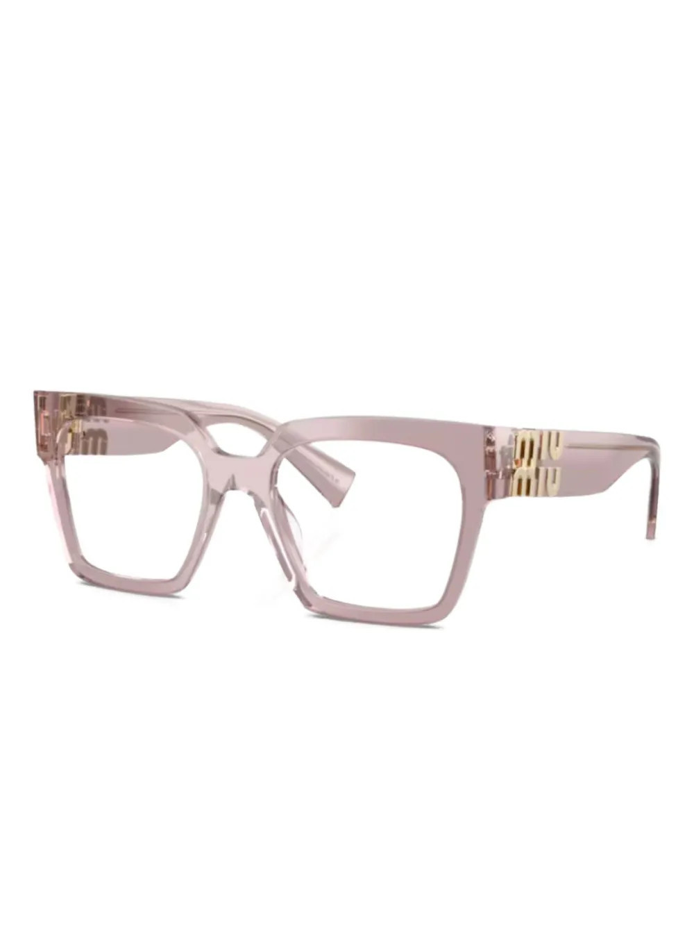 Miu Miu Eyewear logo square-frame glasses - Pink | Farfetch Global