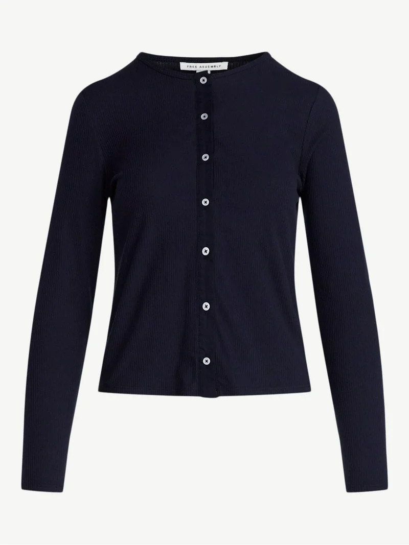 Free Assembly Women's Fitted Cardigan Sweater with Long Sleeves, Lightweight, Sizes XS-XXL | Walmart (US)