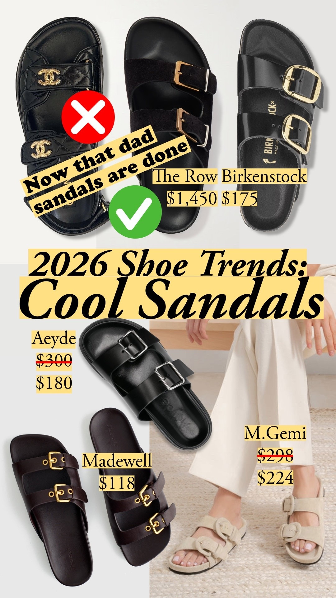Dad sandals are done – refined buckle slides are what's replacing them. Birkenstock's design was always genius; now it's getting leather lining and polished hardware. Madewell's leather version delivers the look for under $120. M.Gemi is on sale and gives you Italian leather with that same clean two-strap silhouette. 25% off at M.Gemi with code OURTREAT through 4/15! 

buckle slides, leather sandals, birkenstock arizona, gold buckle sandals, summer slides, madewell sandals, two strap sandals, refined slides

#LTKootd