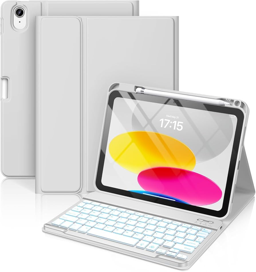 Hamile for iPad 11th 10th Generation Case with Keyboard - 7 Colors Backlit Wireless Detachable Fo... | Amazon (US)