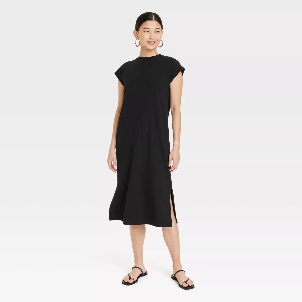 Women's Short Sleeve Midi Shirtdress - A New Day™ Tan M | Target