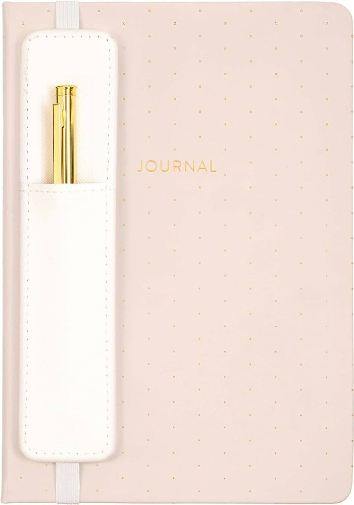 Eccolo Lined Journal Notebook, Pink Hardcover, Includes Pen and Holder, 256 Ruled Pages, 5.75-x-8... | Amazon (US)