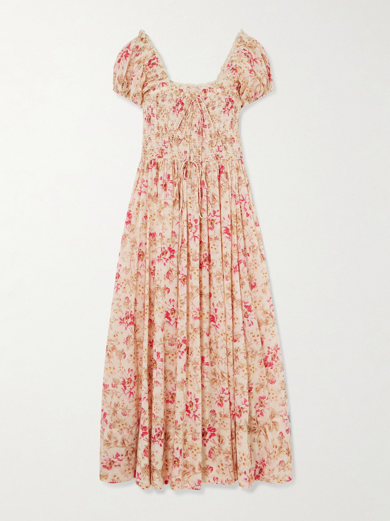 DÔEN - Stanza Lace-trimmed Floral-print Organic Cotton-voile Midi Dress - Multi | NET-A-PORTER (US)