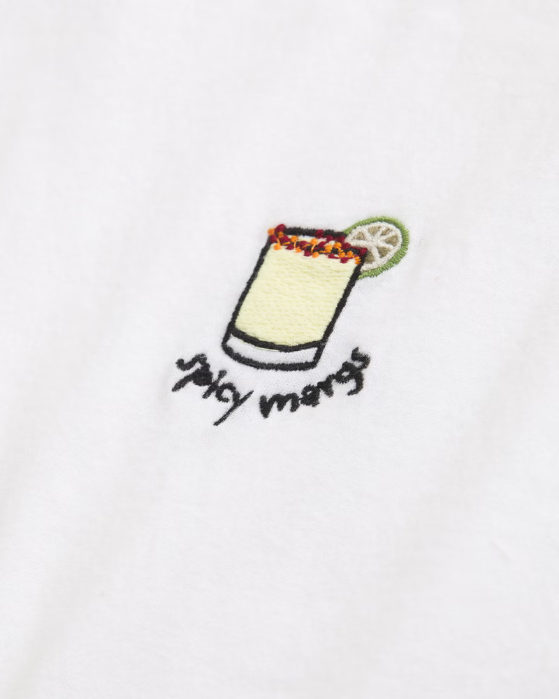 Women's Short-Sleeve Croissant Graphic Skimming Tee | Women's Tops | Abercrombie.com | Abercrombie & Fitch (US)