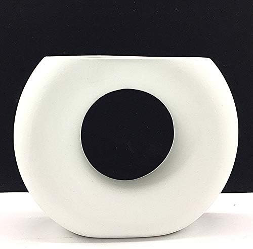 Anding White Ceramic Vase - Matte Design - Round Modern Vase Ideal Gift Vase for Friends, Family,... | Amazon (US)