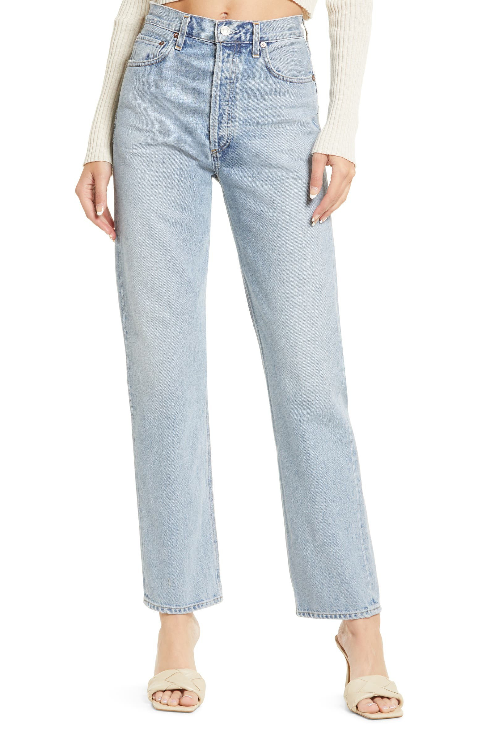 '90s Pinch High Waist Straight Leg Organic Cotton Jeans | Nordstrom | Nordstrom