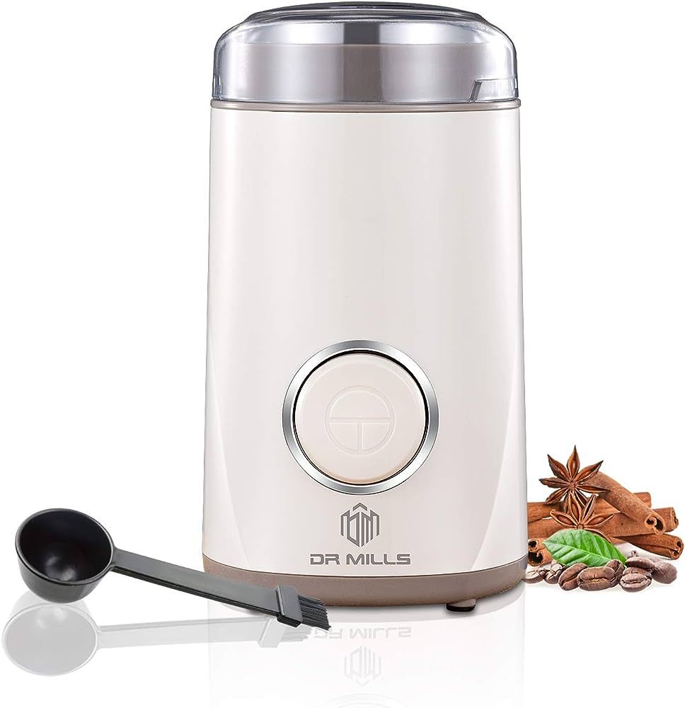 DR MILLS DM-7441 white Coffee Grinder Electric Coffee Bean Grinder,Spice Grinder,Blade & cup made... | Amazon (US)