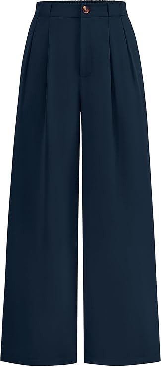 KIRUNDO Wide Leg Dress Pants for Women High Waisted Office Work Trousers Business Casual Slacks B... | Amazon (US)