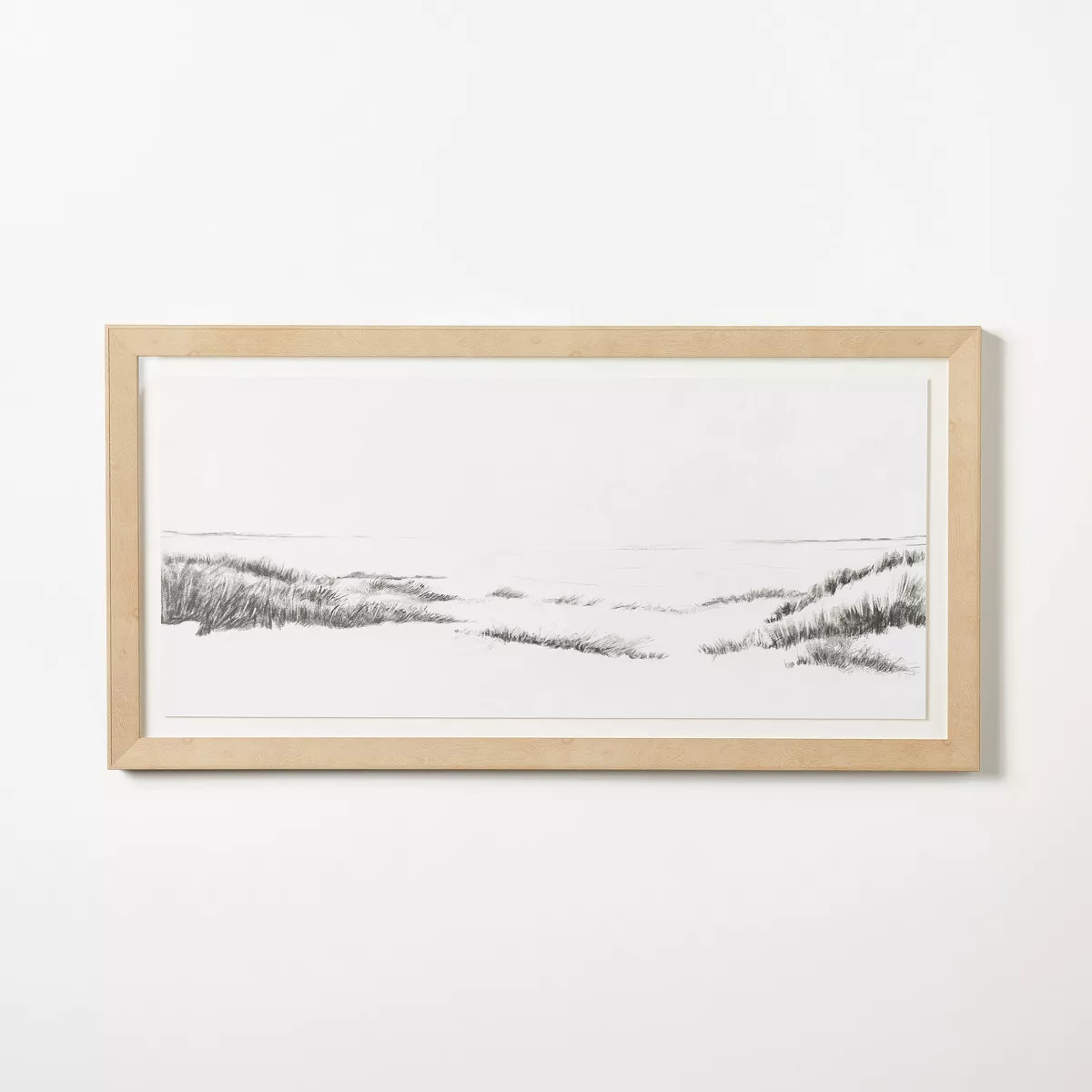 47"x24" Grassy Beach Dune Floated Paper Framed Under Plexiglass Wall Art - Threshold™ designed ... | Target