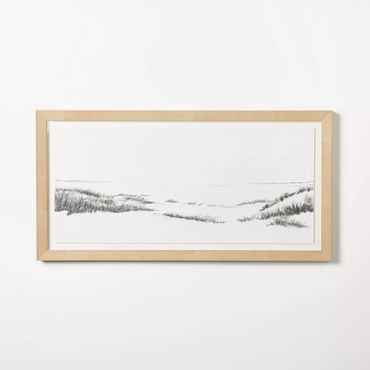47"x24" Grassy Beach Dune Floated Paper Framed Under Glass Wall Art - Threshold™ designed with ... | Target