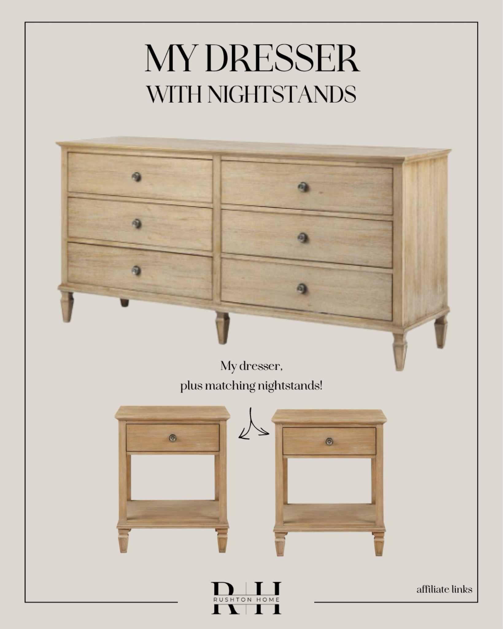 My best selling dresser, plus matching nightstands!! 

Classic dresser, traditional dresser, French country dresser, pottery barn dupe dresser, affordable dresser

#LTKHome