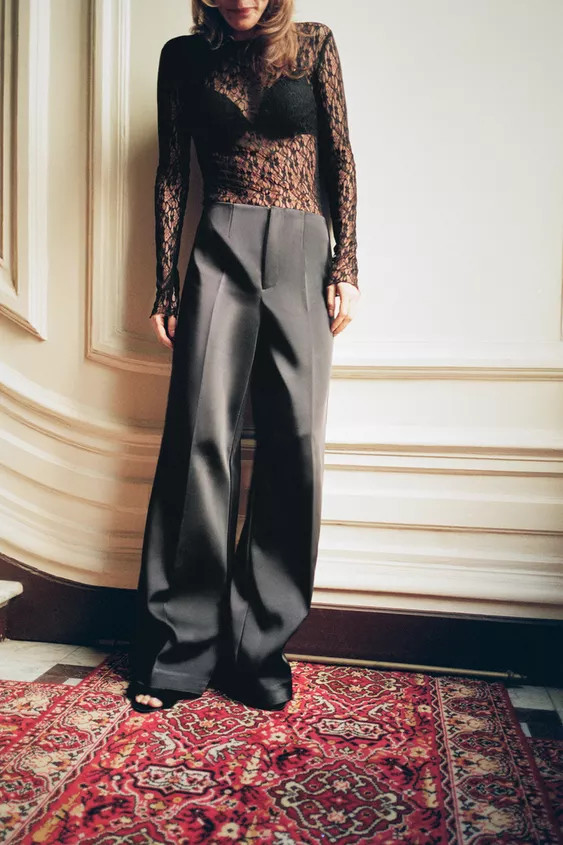 HIGH-WAIST SATIN TROUSERS | Zara UK