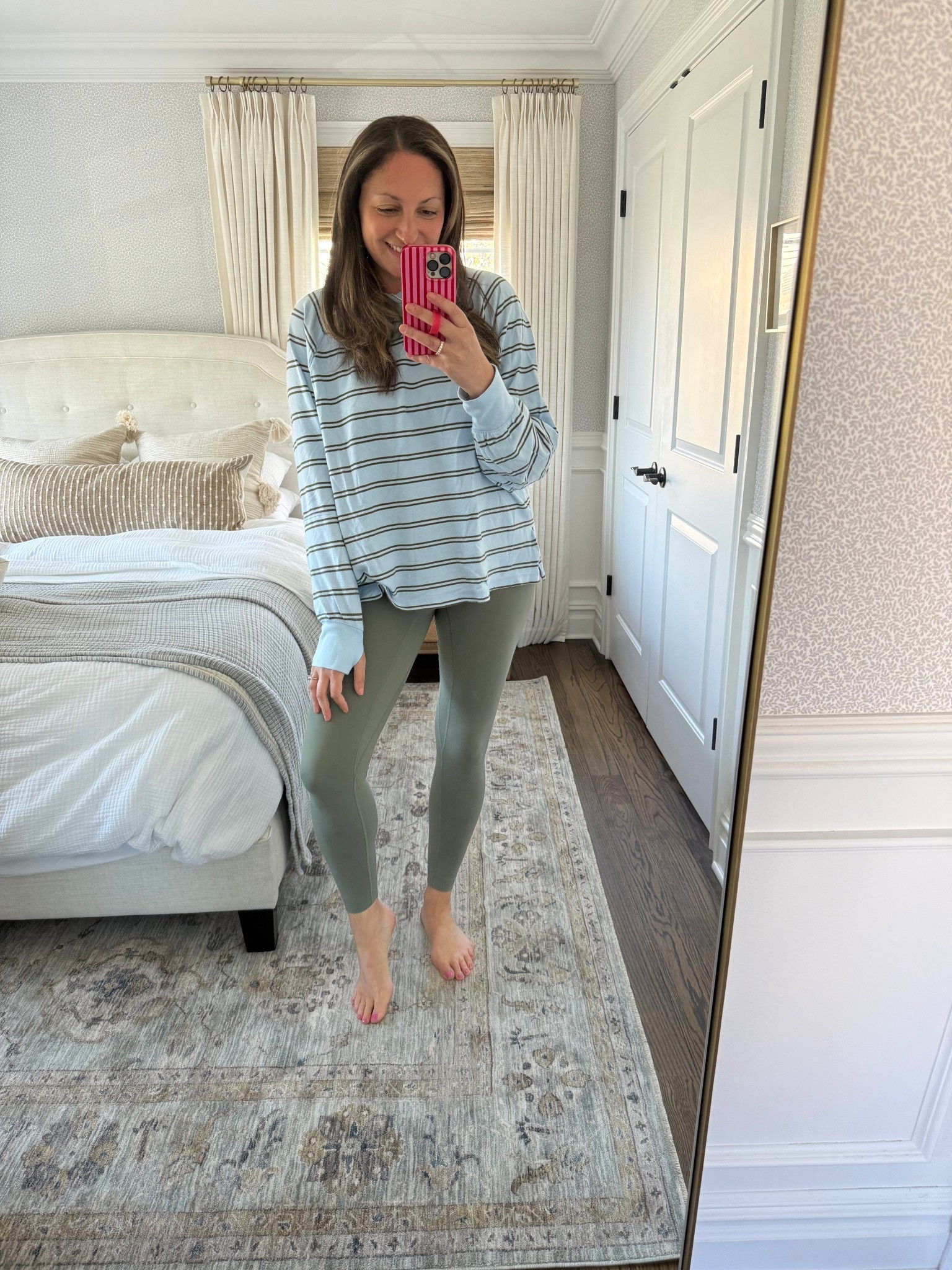 Cozy weekend OOTD! I love this striped top (I own it on four colors) and these leggings are SO GOOD!

#LTKmorningroutine #LTKActive #LTKselfcare