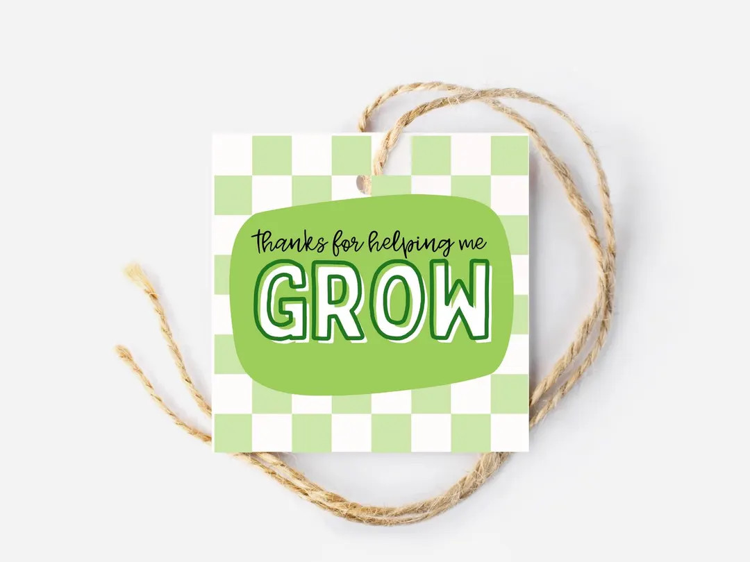 Thanks for Helping Me GROW Gift Tag, Teacher Appreciation Week Tags, Flower Gift, Plant Gift Tag,... | Etsy (US)