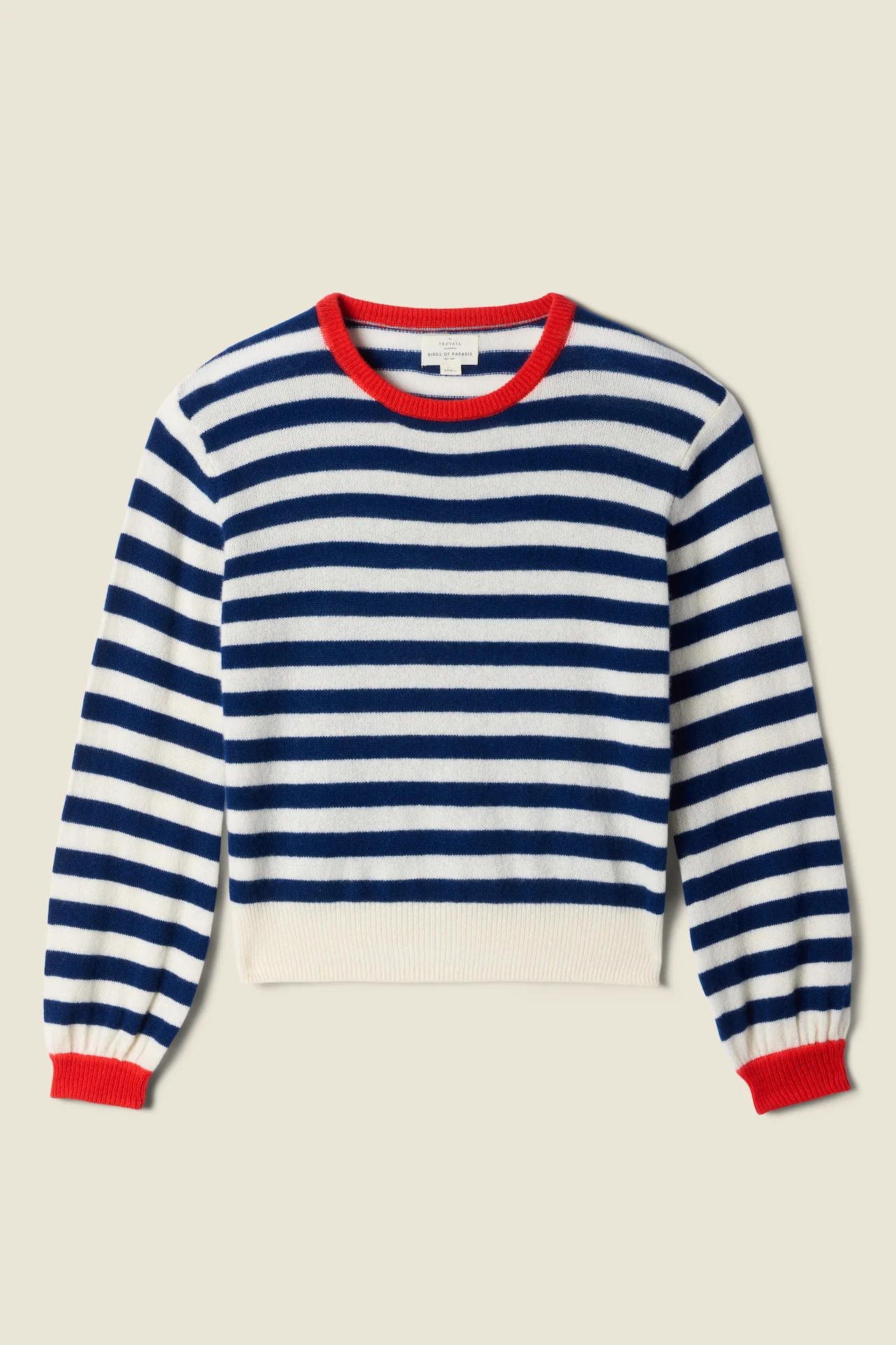 Ryann Sweater Navy Stripe With Red | TROVATA