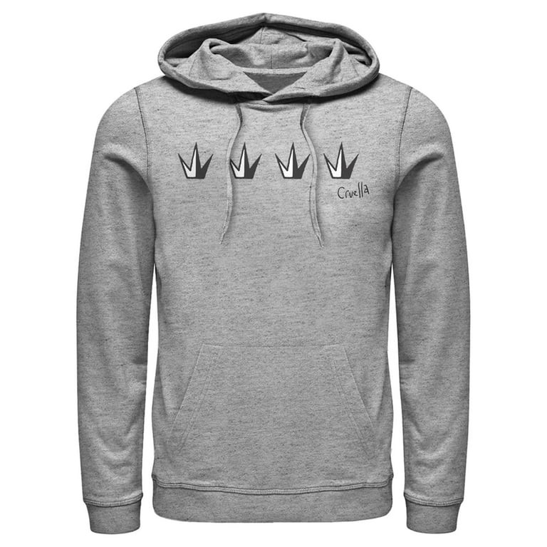 Men's Cruella Crowns Logo  Pull Over Hoodie Athletic Heather Small - Walmart.com | Walmart (US)