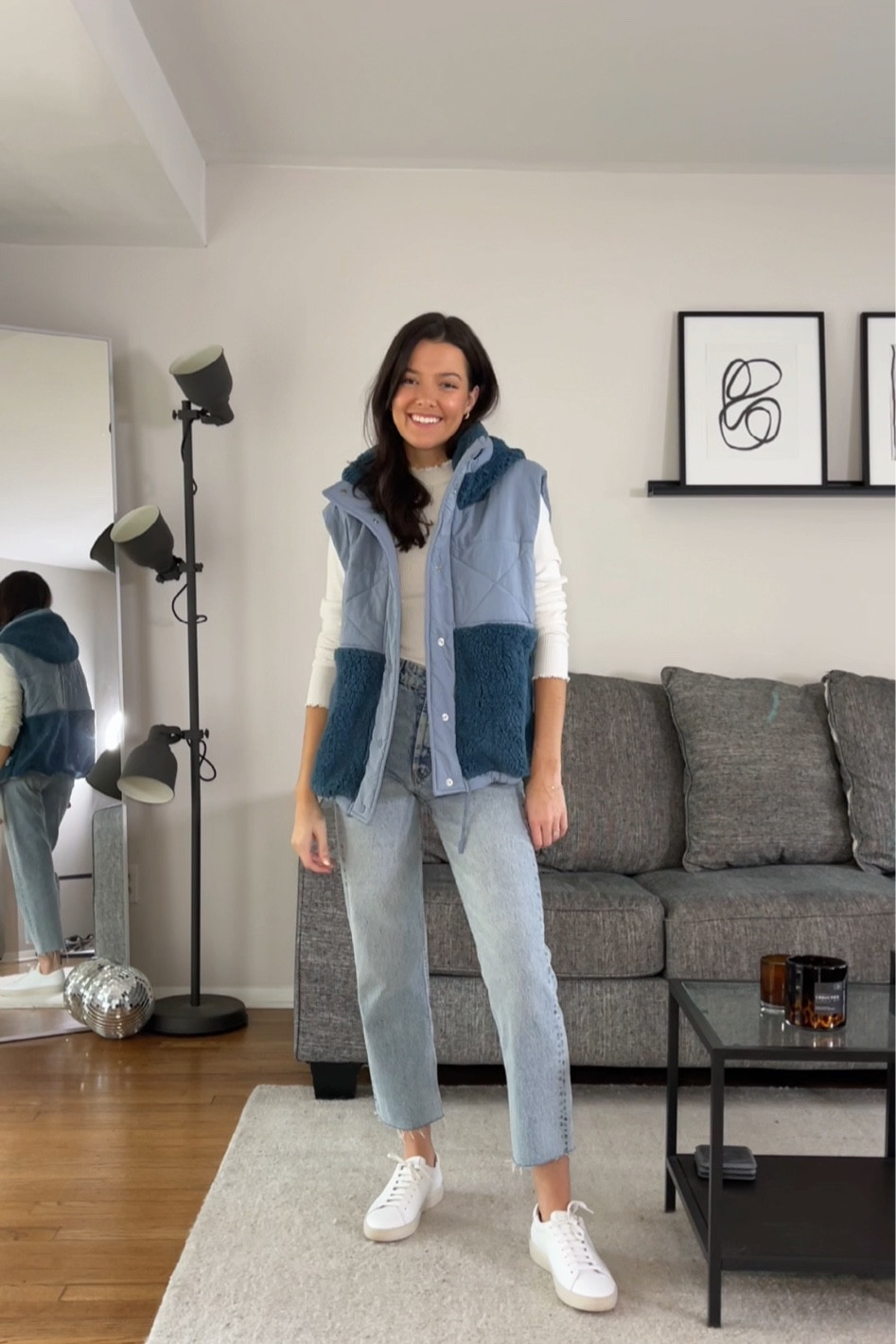 Wearing an XS in the vest, S in the white top! Jeans are the Zara mom jean, mine are from a few years ago but they have similar still :) 

#LTKunder100 #LTKstyletip #LTKSeasonal