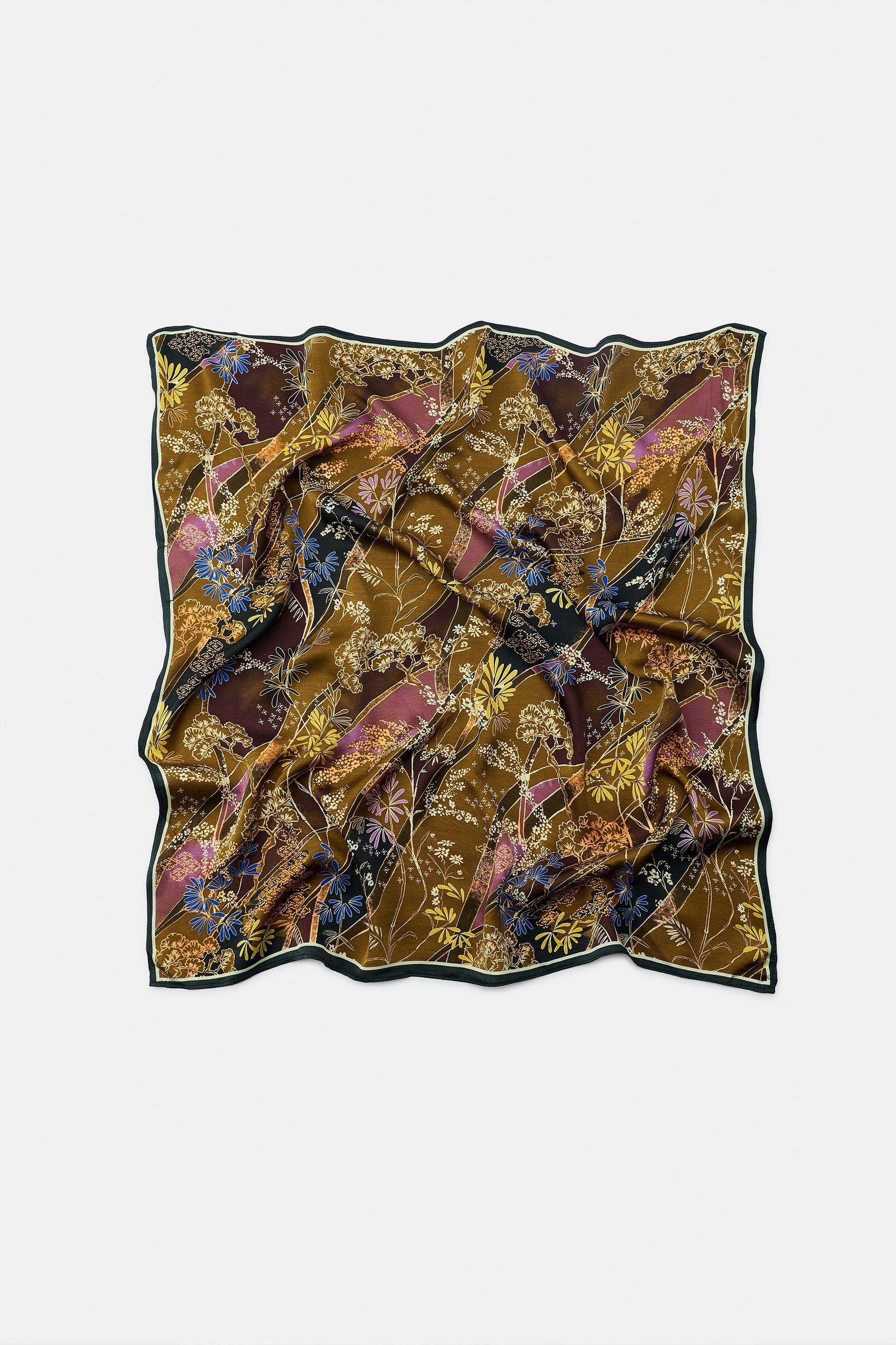 FLORAL PRINT VISCOSE SCARF | Zara US