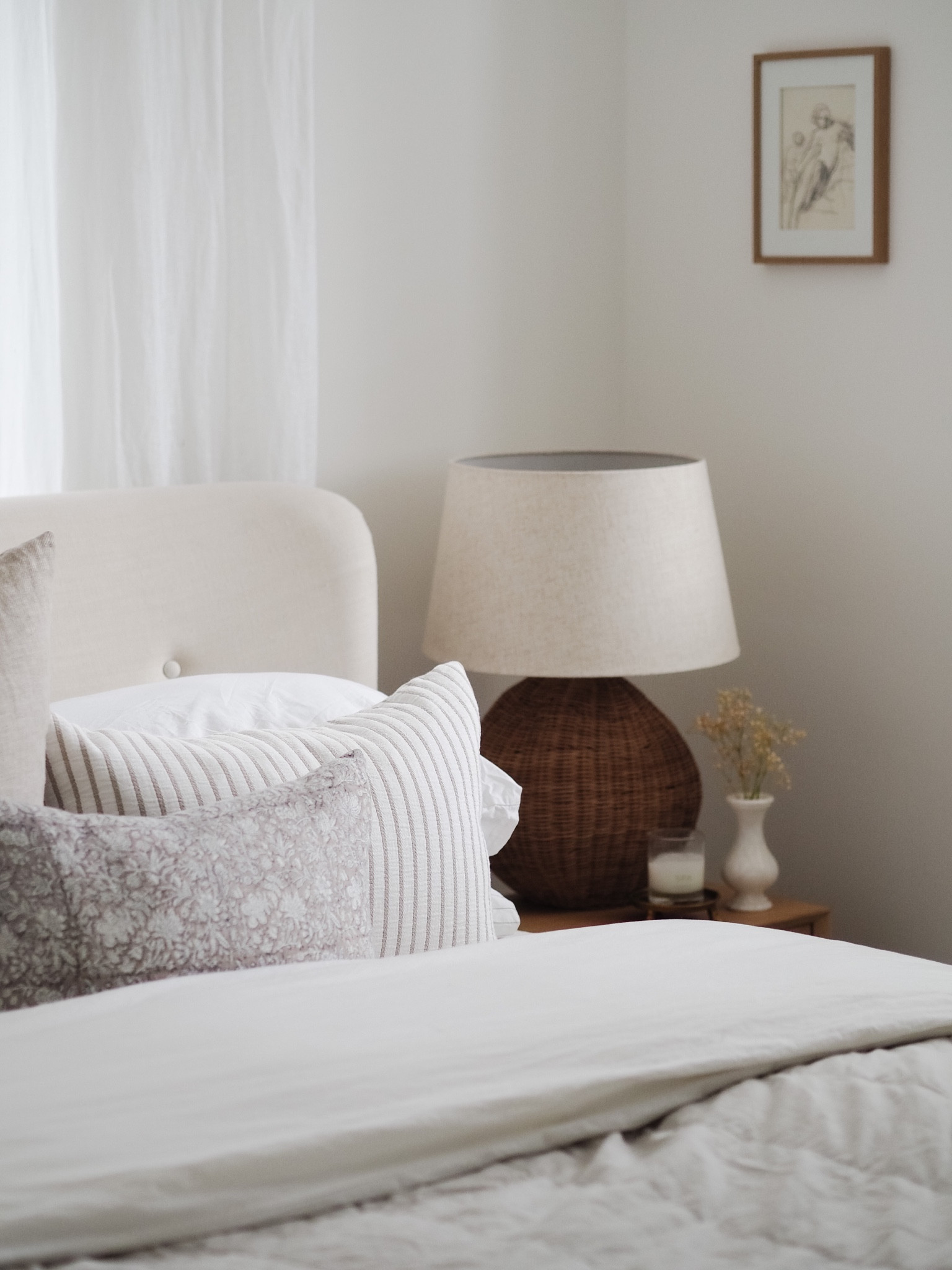 Loving my bargain new lamp from made.com. Was £90 now £36!

#bedroom #rattan #lamp 

#LTKhome #LTKsalealert #LTKstyletip