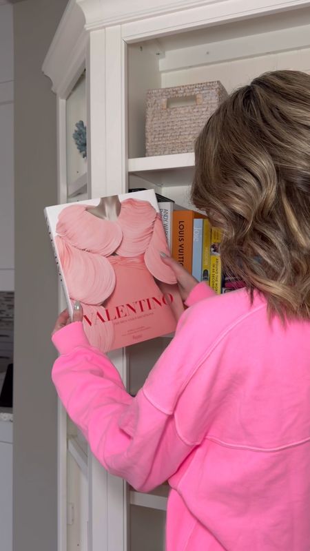 Valentino, trends and themes, pink coffee, table book home, decor, bookcase, in bookshelf styling for fashion lovers