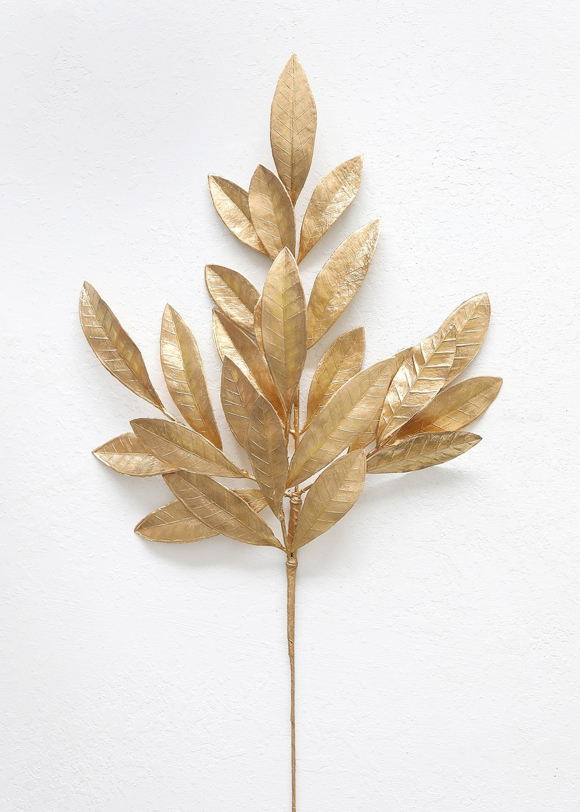 Artificial Bay Leaf Spray in Metallic Gold - 19" Tall | Afloral (US)