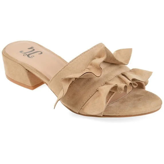 Journee Womens Sabica Slip On Open Toe Slip On Flat Sandals | Walmart (US)