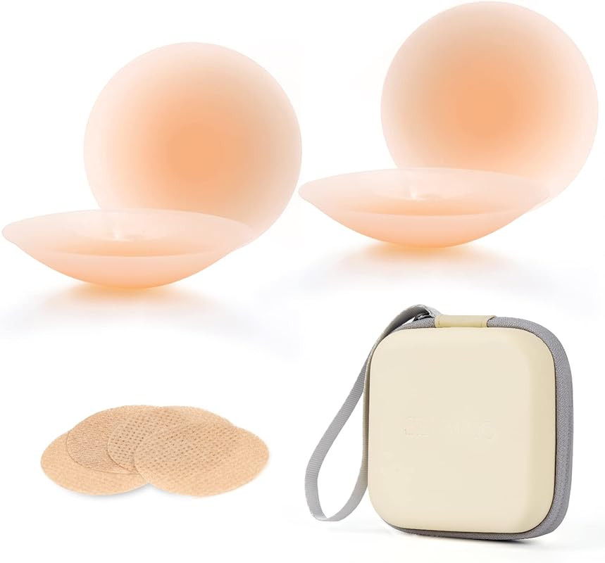 SENWOO Upgraded Adhesive Nipple Cover 2 Pairs, Ultra Thin Silicone Nipple Pasties Reusable, Breas... | Amazon (US)