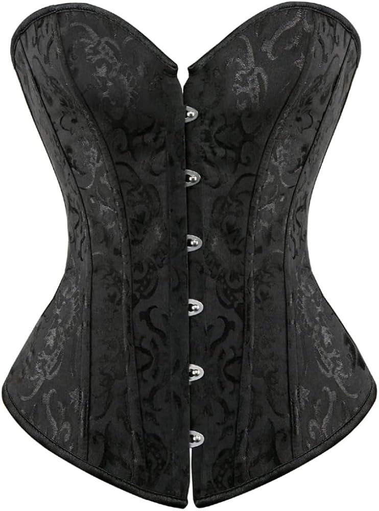 Corsets for Women White Black Corset Top Sexy Bustier Lingerie Waist Cincher Costume Tops | Amazon (US)