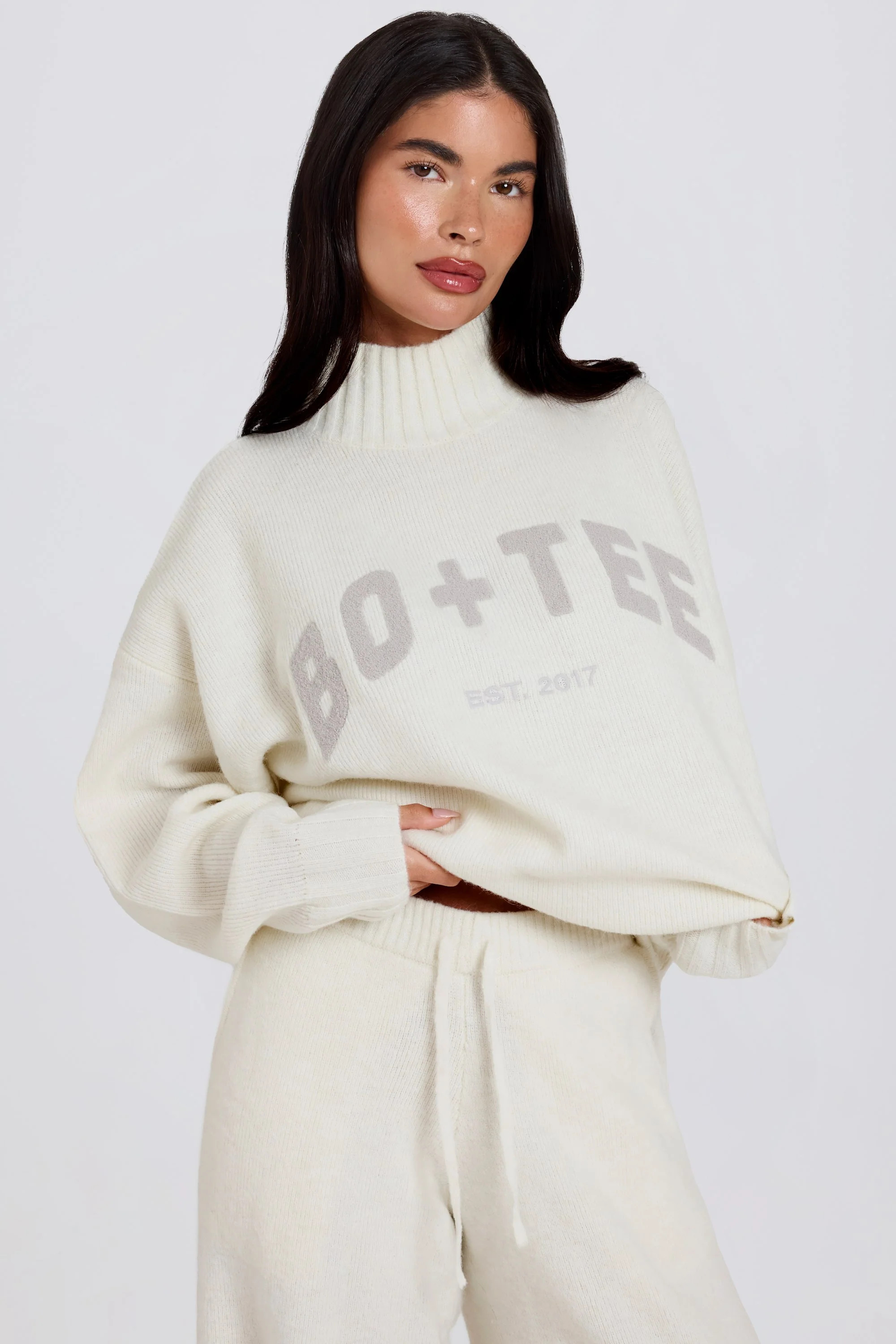 Soft Knit Oversized Jumper in Ivory | Bo+Tee