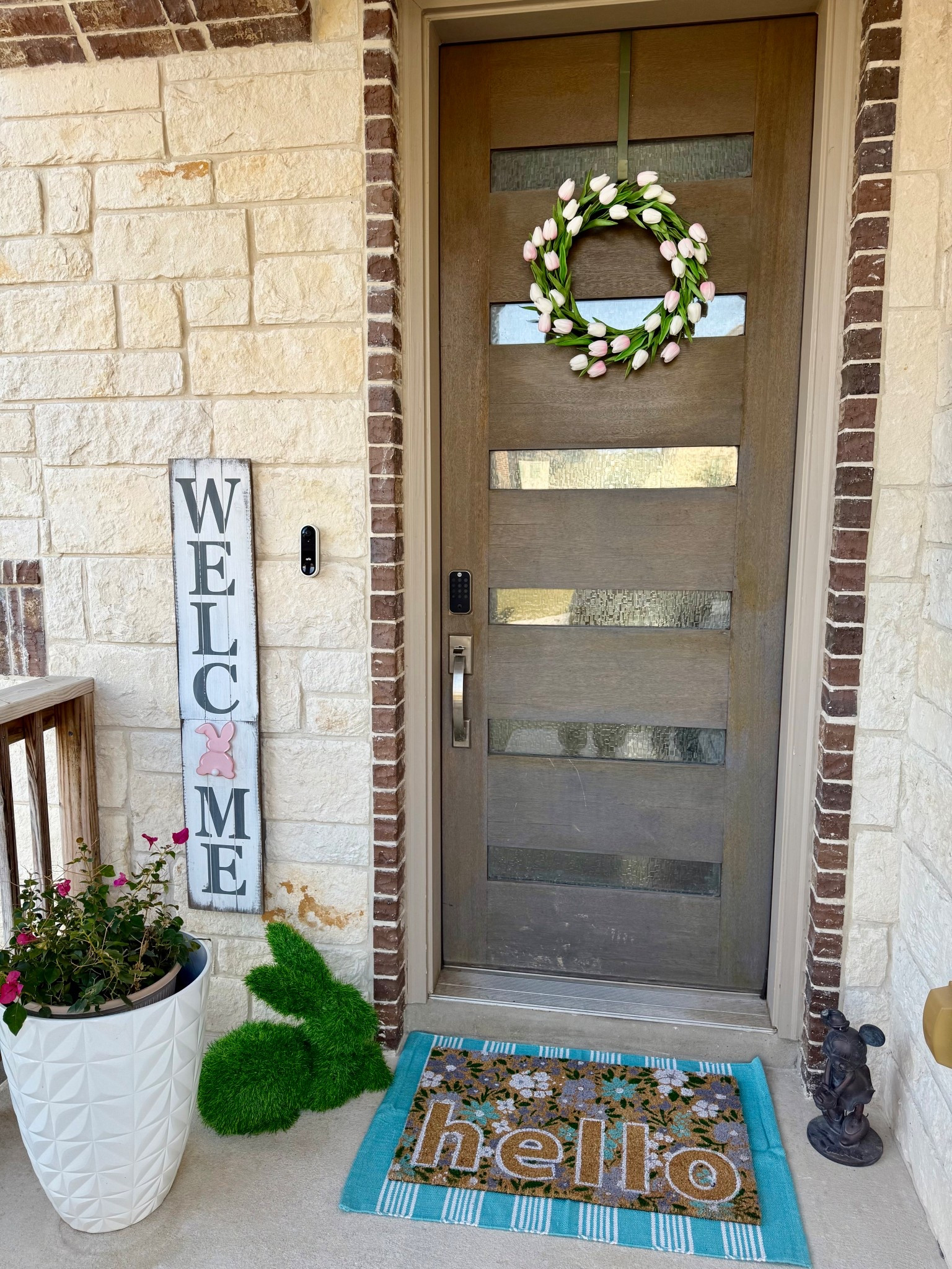 Spring porch refresh = complete 🌷 I gave my front entry a little seasonal glow-up and I’m obsessed with how it turned out. The mix of soft pastels, florals, and that pop of greenery just makes everything feel so fresh and welcoming. And don’t even get me started on the tulip wreath… she’s the moment. 

#LTKHome #LTKdayinmylife #LTKvlog
