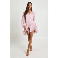 boohoo Women's Chiffon Mix Panelled Smock Dress in Pink | Size: 8 | boohoo (US & Canada)