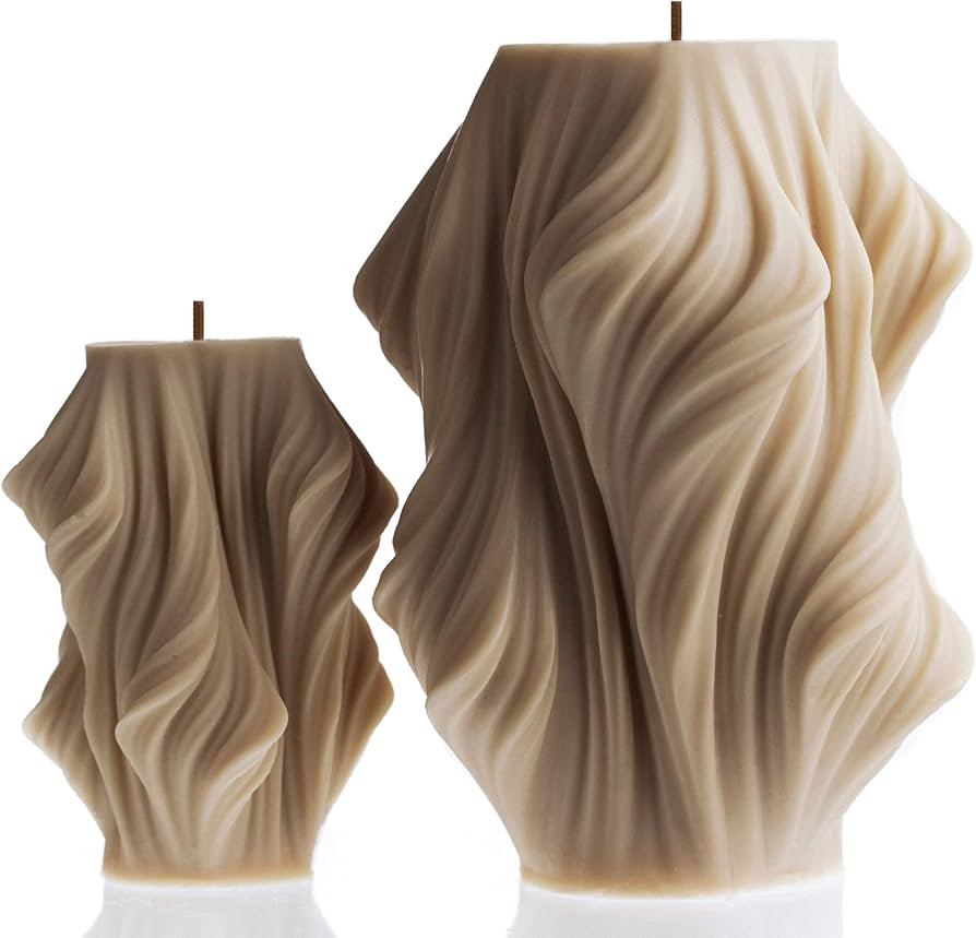 LAWA Cascading Wave Candle - Large Beautiful Handmade Pillar Scented Soy Wax Elegant Bubble Aesth... | Amazon (US)