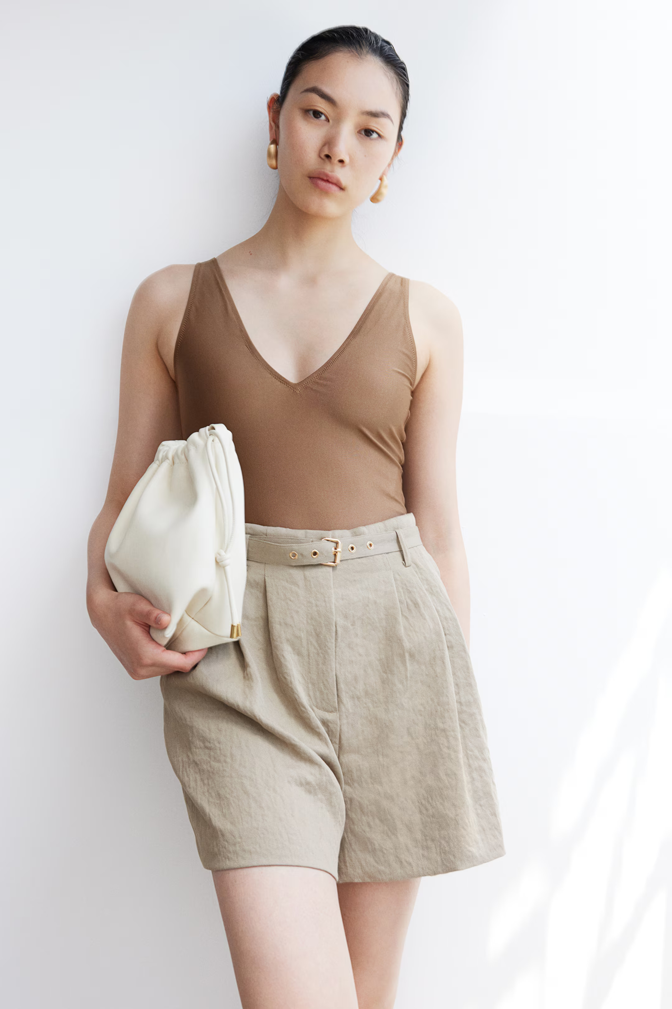 Belted paper bag shorts | H&M (UK, MY, IN, SG, PH, TW, HK)