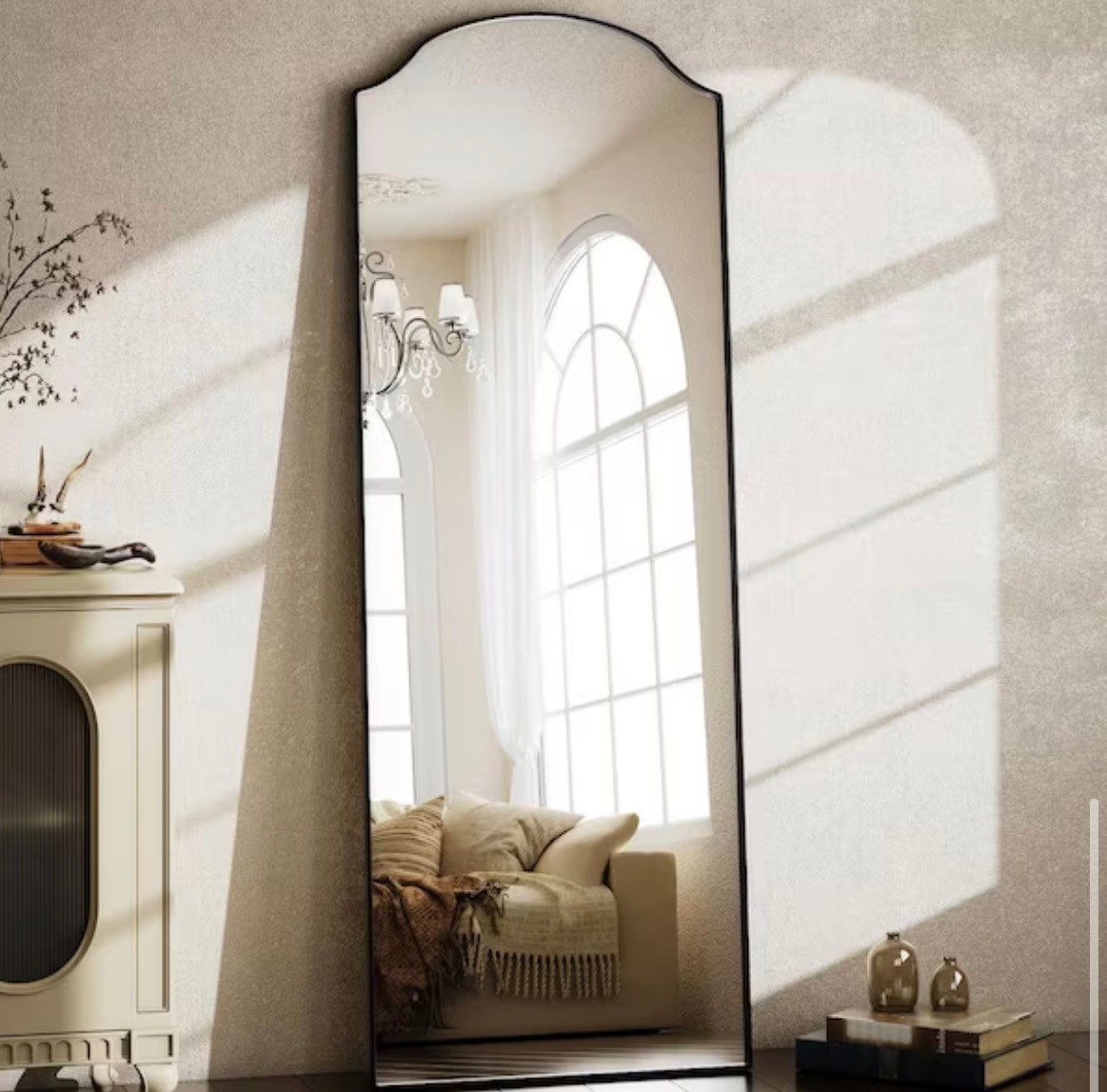 Swooning over this floor mirror. I just sold my old one on Facebook marketplace so I’ve been searching the internet for one that I LOVE and I haven’t found THE ONE until NOW!😍🖤 it’s just so sleek, minimal, and STUNNING!! The best part, ITS ON SALE!!

Comes in a bigger size too which I will link!