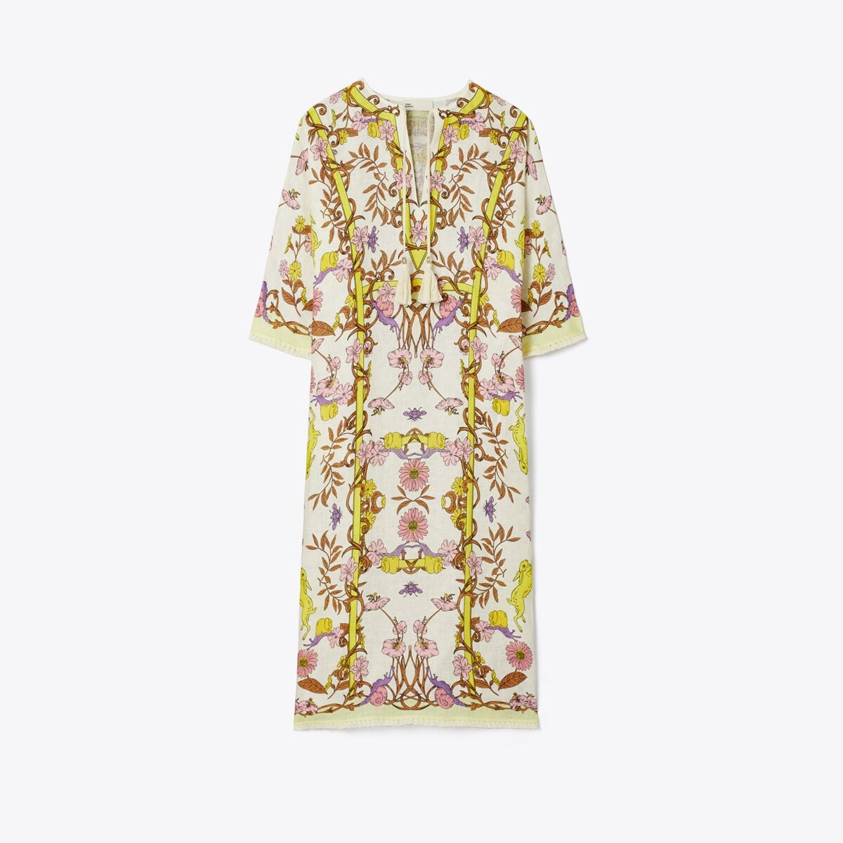 PRINTED LINEN GAUZE CAFTAN | Tory Burch (US)