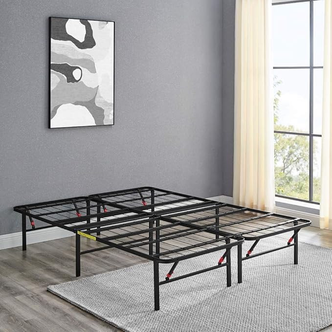 Amazon Basics Foldable, 14" Metal Platform Bed Frame with Tool-Free Assembly, No Box Spring Neede... | Amazon (US)