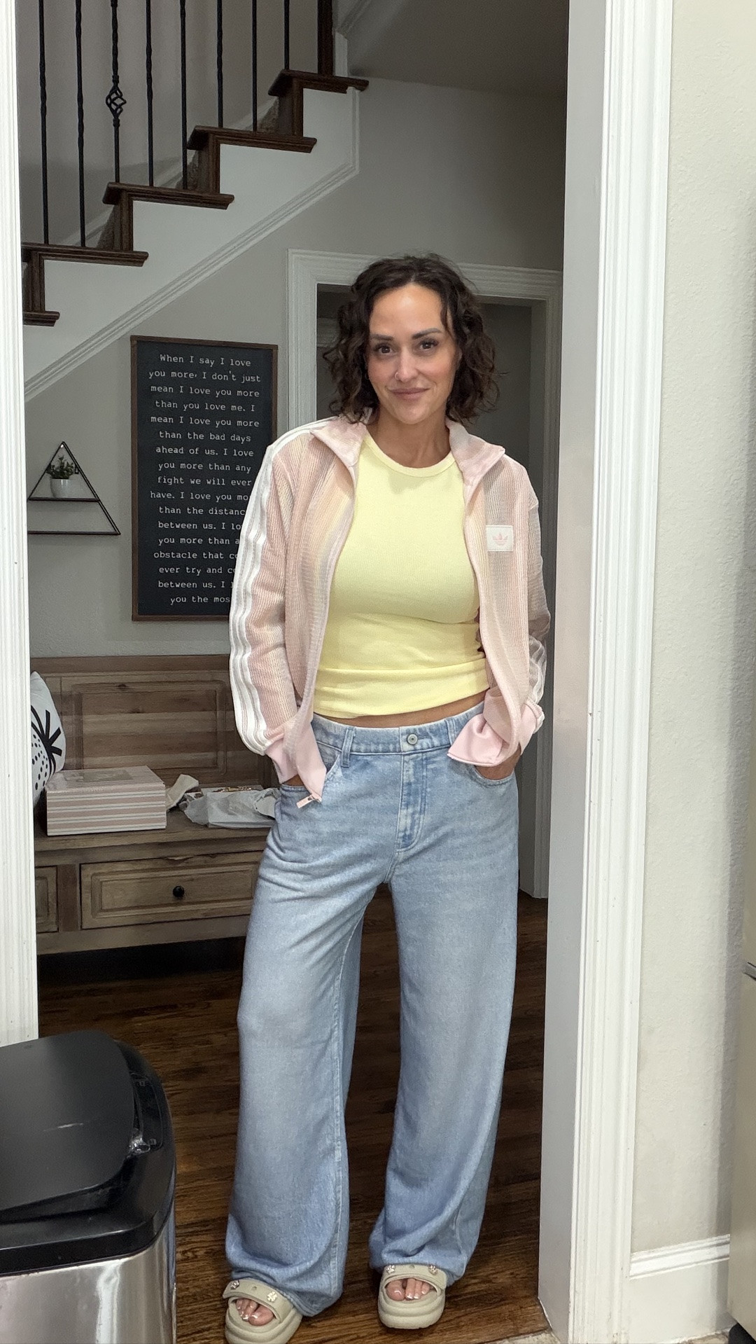Comfy road trip outfit with the @abercrombie YBP lounge denim size s that feel like cotton pants and this @adidas crochet jacket Xs

#LTKootd #LTKfitnessgoals #LTKTravel