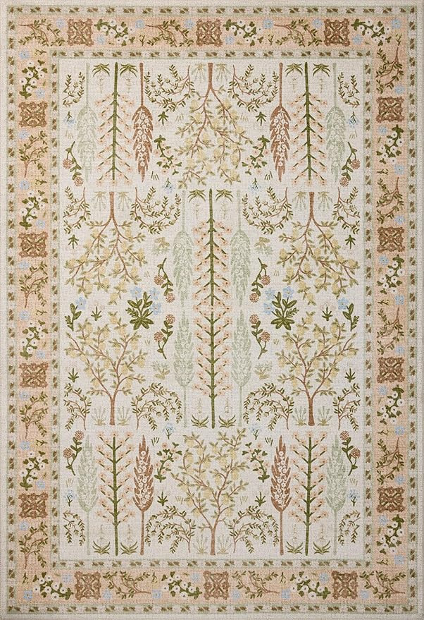 Loloi Rifle Paper Co. Canopy Collection CNP-01 Cream 7'-6" x 9'-6" Area Rug | Amazon (US)