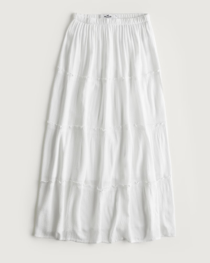 Ultra High-Rise Tiered Maxi Skirt | Hollister (US)