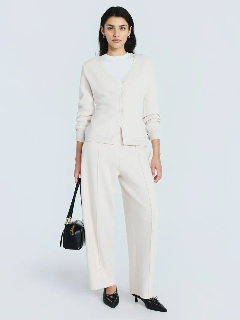 Scoop Women’s V Neck Cardigan Sweater with Long Sleeves, Lightweight, Sizes XS-XXL | Walmart (US)