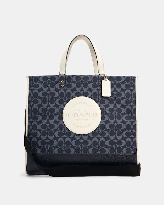 Dempsey Tote 40 In Signature Denim With Coach Patch | Coach Outlet