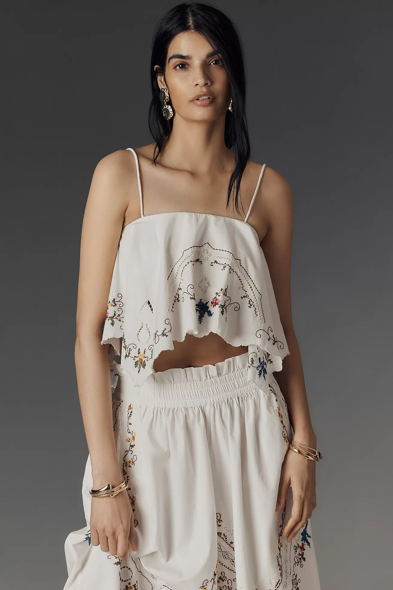 By Anthropologie Hanky Cropped Cutwork Tank | Anthropologie (US)