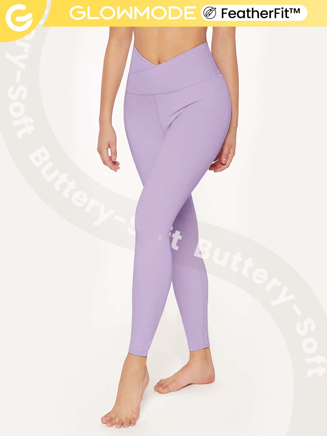 GLOWMODE FeatherFit™ Crossover 24" Leggings | SHEIN