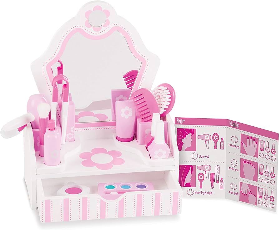 Melissa & Doug Wooden Beauty Salon Play Set With Vanity and Accessories (18 pcs) - Pretend Hair S... | Amazon (CA)