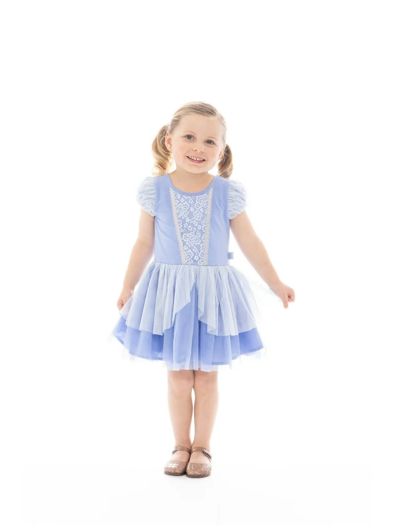 Disney Princess Toddler Girls Cinderella Cosplay Dress with Puff Sleeves, Sizes 12M-5T - Walmart.... | Walmart (US)