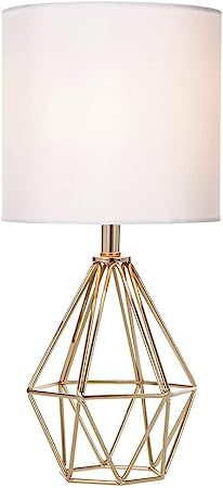 COTULIN Gold Modern Hollow Out Base Living Room Bedroom Small Table Lamp,Bedside Lamp with Metal ... | Amazon (US)