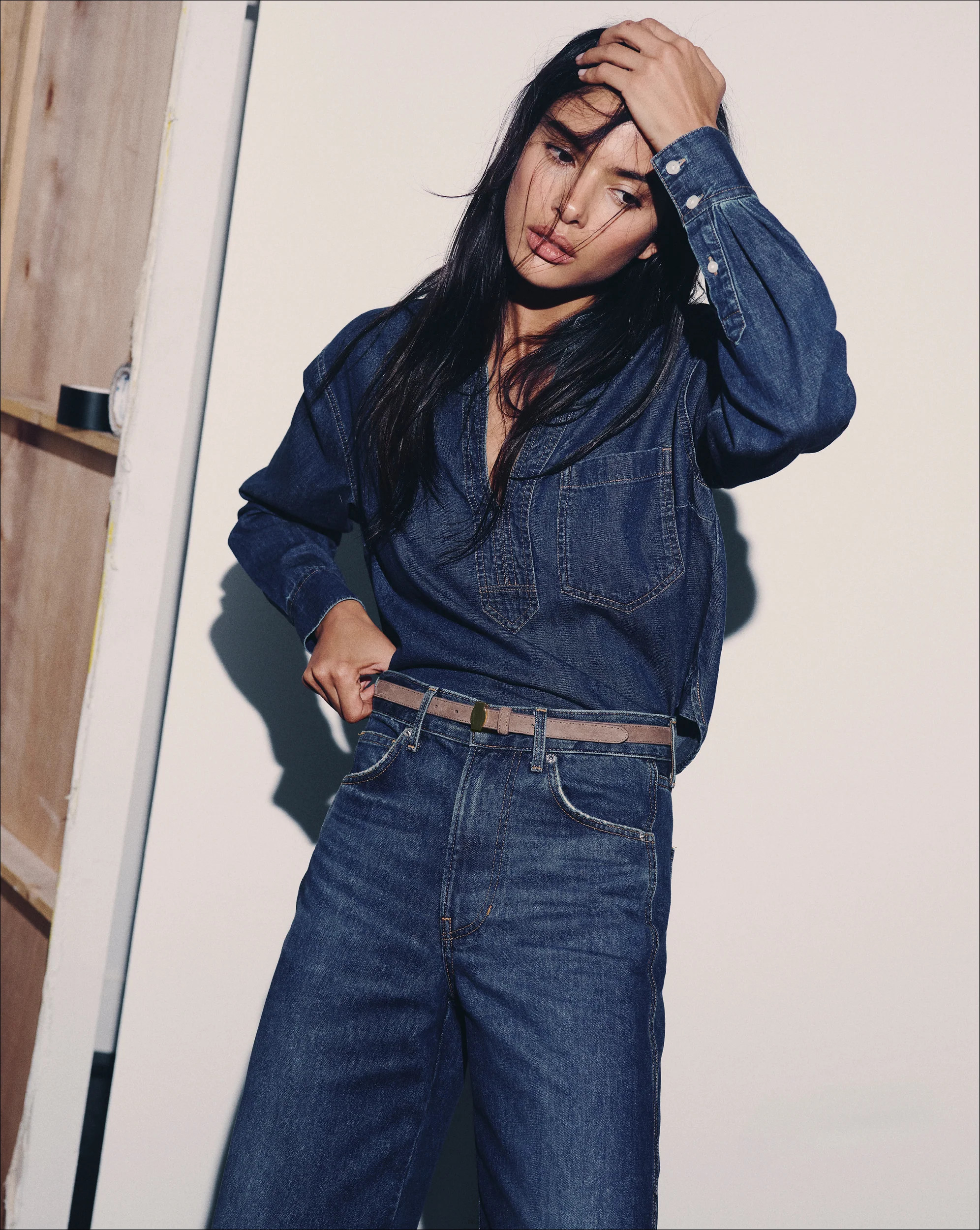 Khai Denim Blouse | Veronica Beard