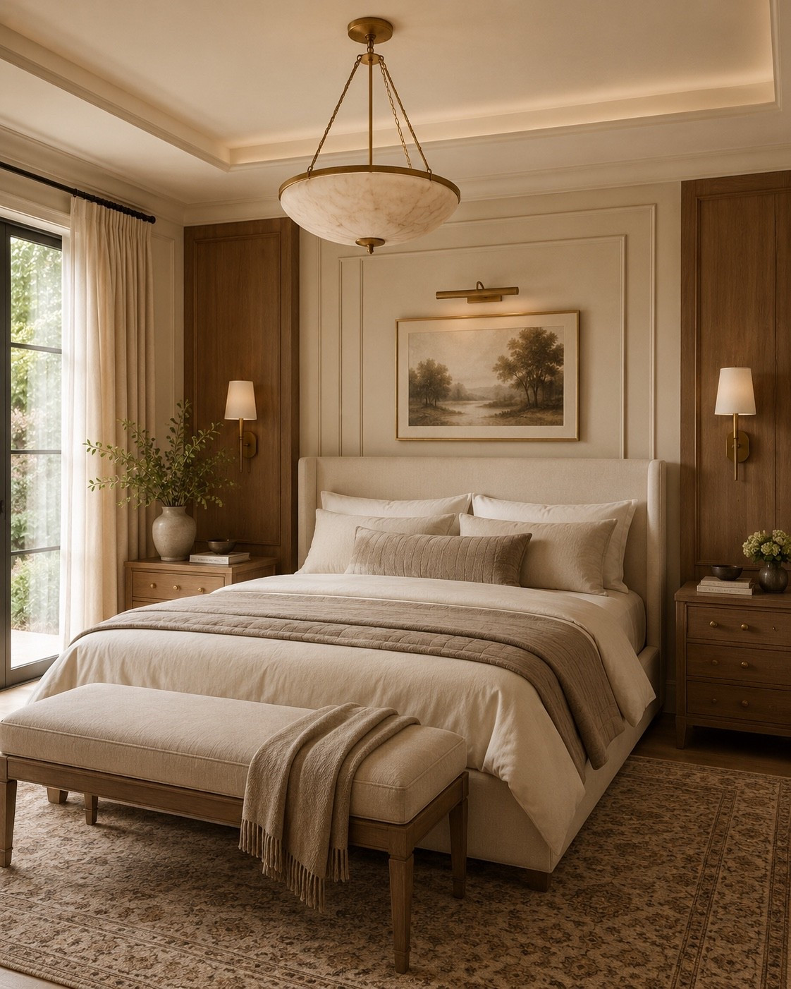 Elegant bedroom with warm wood tones, soft neutral bedding, and a timeless refined feel.

#bedroomdesign #classicbedroom #warminterior #neutralbedroom #bedroominspo #interiordesign #homedecor #timelessstyle #elegantbedroom #cozybedroom #bedroomdecor #warmminimalism #traditionalhome #modernclassic #interiorinspo #homeinspiration #pinteresthome #ltkhome #refinedinteriors #calmhome